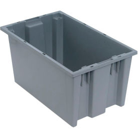 Polypropylene Stack & Nest Storage Tote, 18"L x 11"W x 9"H, Gray