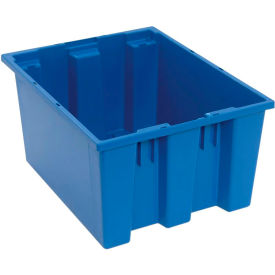 Polypropylene Stack & Nest Storage Tote, 19-1/2"L x 15-1/2"W x 10"H, Blue