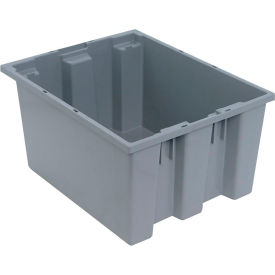 Polypropylene Stack & Nest Storage Tote, 19-1/2"L x 15-1/2"W x 10"H, Gray