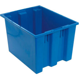 Polypropylene Stack & Nest Storage Tote, 19-1/2"L x 15-1/2"W x 13"H, Blue