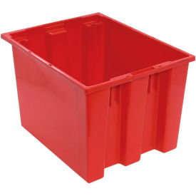 Polypropylene Stack & Nest Storage Tote, 19-1/2"L x 15-1/2"W x 13"H, Red