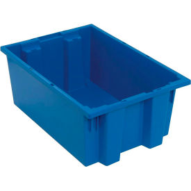 Polypropylene Stack & Nest Storage Tote, 19-1/2"L x 13-1/2"W x 8"H, Blue