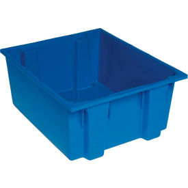 Polypropylene Stack & Nest Storage Tote, 23-1/2"L x 19-1/2"W x 10"H, Blue