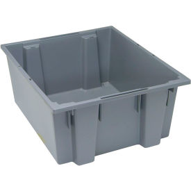 Polypropylene Stack & Nest Storage Tote, 23-1/2"L x 19-1/2"W x 10"H, Gray
