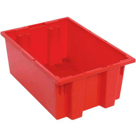 Polypropylene Stack & Nest Storage Tote, 19-1/2"L x 13-1/2"W x 8"H, Red