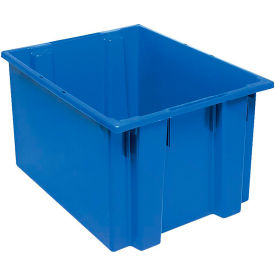 Polypropylene Stack & Nest Storage Tote, 23-1/2"L x 19-1/2"W x 13"H, Blue
