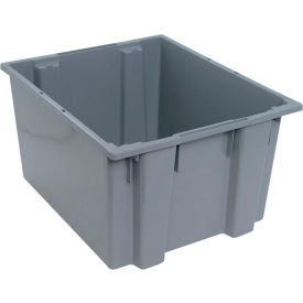 Polypropylene Stack & Nest Storage Tote, 23-1/2"L x 19-1/2"W x 13"H, Gray