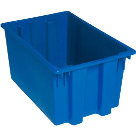 Polypropylene Stack & Nest Storage Tote, 23-1/2"L x 15-1/2"W x 12"H, Blue