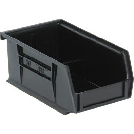 Recycled Polypropylene Ultra Hang & Stack Bin, 7-3/8"L x 4-1/8"W x 3"H, Black
