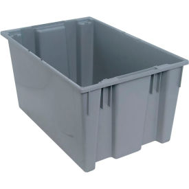 Polypropylene Stack & Nest Storage Tote, 29-1/2"L x 19-1/2"W x 15"H, Gray