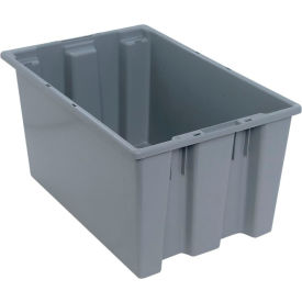 Polypropylene Stack & Nest Storage Tote, 23-1/2"L x 15-1/2"W x 12"H, Gray