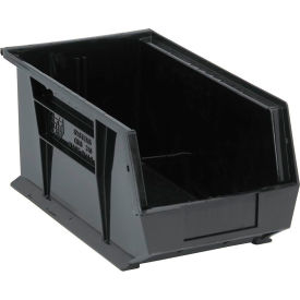 Recycled Polypropylene Ultra Hang & Stack Bin, 14-3/4"L x 8-1/4"W x 7"H, Black