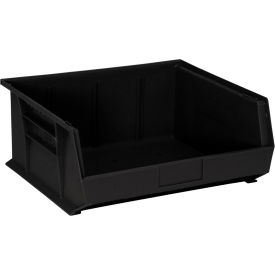 Recycled Polypropylene Ultra Hang & Stack Bin, 14-3/4"L x 16-1/2"W x 7"H, Black