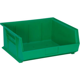 Polypropylene Ultra Hang & Stack Bin, 14-3/4"L x 16-1/2"W x 7"H, Green