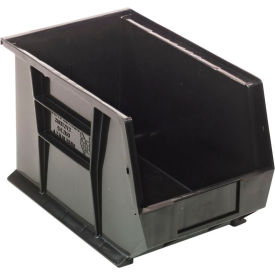 Recycled Polypropylene Ultra Hang & Stack Bin, 13-5/8"L x 8-1/4"W x 8"H, Black