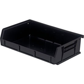 Recycled Polypropylene Ultra Hang & Stack Bin, 7-3/8"L x 11"W x 3"H, Black
