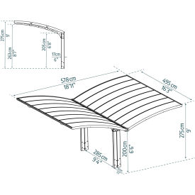 Canopia Arizona Wave Double Carport Wing-Style, Gray/Solar Gray