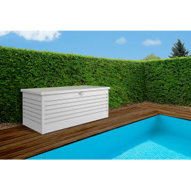 Galvanized Steel Leisure Time Deck Box, 210 Gallon Capacity, Silver