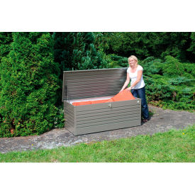 Galvanized Steel Leisure Time Deck Box, 210 Gallon Capacity, Quartz Gray