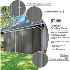 Premier Metal Storage Shed, 10' x 5', Woodland Gray