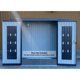 Galvanized Steel Equipment Locker 150, 5' x 2-11/16' x 6' - Dark Gray