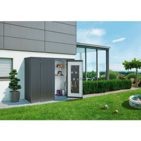 Galvanized Steel Equipment Locker 230, 7-1/2' x 2-11/16' x 6', Dark Gray