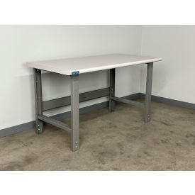 3505 Adjustable Height Workbench, 72 x 36", Bullnose Laminate Comfort Edge, Gray