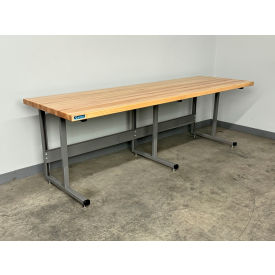 2000 Fixed Height Workbench, 96 x 30", Maple Square Edge, Gray