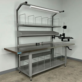 Packing Workbench #3, Stainless Skin Top, 96"W x 36"D, Gray