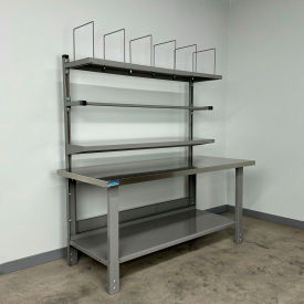 Packing Workbench #8, Stainless Skin Top, 72"W x 36"D, Gray