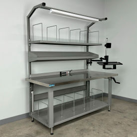 Packing Workbench #3, Stainless Skin Top, 72"W x 30"D, Gray