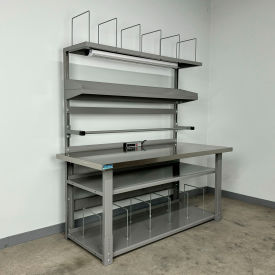 Packing Workbench #1, Stainless Skin Top, 60"W x 36"D, Gray