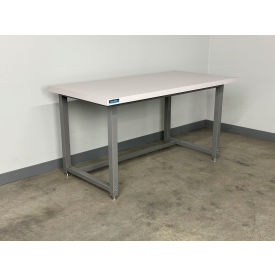 1005 Adjustable Height Workbench, 48 x 30", Plastic Laminate Square Edge, Gray