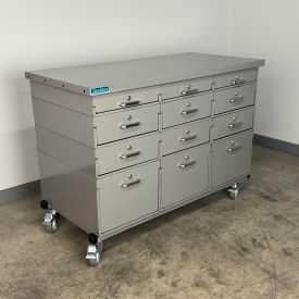 Mobile Drawer Unit #2, 13 Gauge Steel Top, 47"W x 24"D, Gray