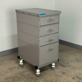 Mobile Drawer Unit #3, 13 Gauge Steel Top, 16"W x 24"D, Gray