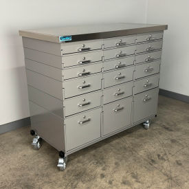 Mobile Drawer Unit #1, 1-3/4" Stainless Skin Top, 47"W x 24"D, Gray