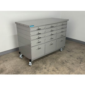 Mobile Drawer Unit #4, 13 Gauge Steel Top, 47"W x 24"D, Gray