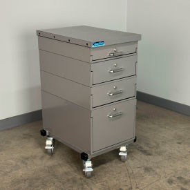 Mobile Drawer Unit #2, 13 Gauge Steel Top, 16"W x 24"D, Gray