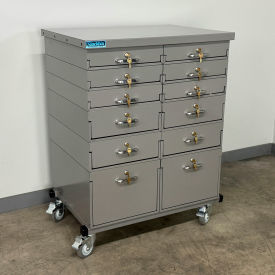 Mobile Drawer Unit #1, 13 Gauge Steel Top, 32"W x 24"D, Gray