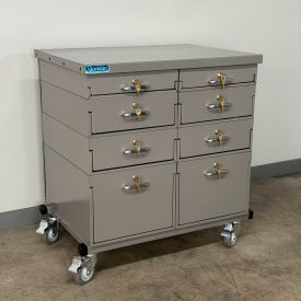 Mobile Drawer Unit #2, 13 Gauge Steel Top, 32"W x 24"D, Gray