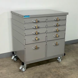 Mobile Drawer Unit #4, 13 Gauge Steel Top, 32"W x 24"D, Gray