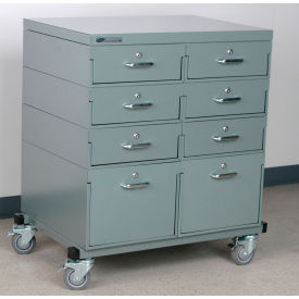 Mobile Drawer Unit #3, 13 Gauge Steel Top, 32"W x 24"D, Gray