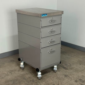Mobile Drawer Unit #3, 1-3/4" Stainless Skin Top, 16"W x 24"D, Gray