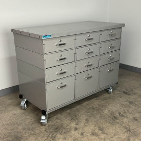 Mobile Drawer Unit #3, 13 Gauge Steel Top, 47"W x 24"D, Gray