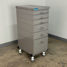 Mobile Drawer Unit #1, 13 Gauge Steel Top, 16"W x 24"D, Gray