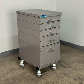 Mobile Drawer Unit #4, 13 Gauge Steel Top, 16"W x 24"D, Gray
