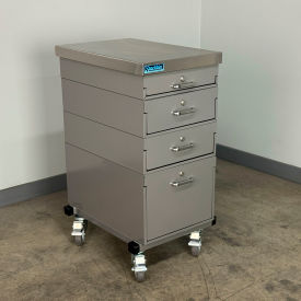 Mobile Drawer Unit #2, 1-3/4" Stainless Skin Top, 16"W x 24"D, Gray