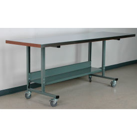 2012 Mobile Workbench with Stainless Skin Square Edge Top, 96"W x 36"D, Gray