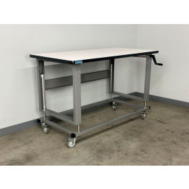 2500 Hydro Lift Mobile Workbench with ESD Laminate T-Mold Edge, 48"W x 30"D, Gray