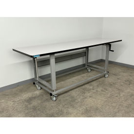 2500 Hydro Lift Mobile Workbench with ESD Laminate T-Mold Edge, 96"W x 30"D, Gray